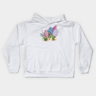 Colored Pencil of a Hyacinth Flowers Kids Hoodie